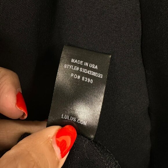 Lulus Little Black Dress‎ V Neck Back Cross Straps Bodycon Large - Picture 15 of 15